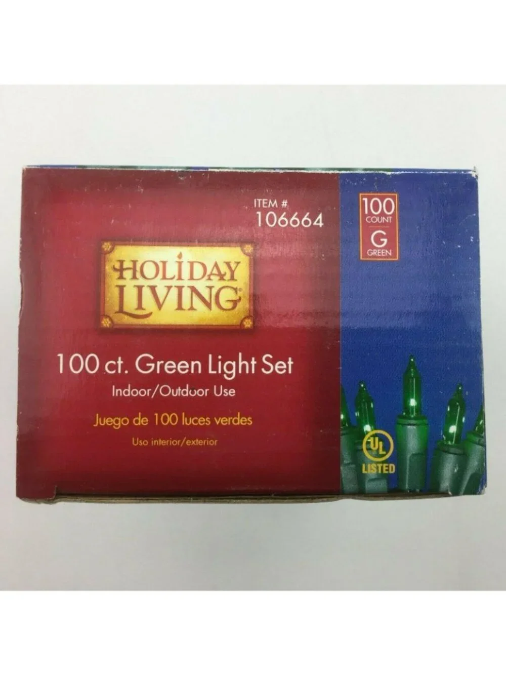 Holiday Living 100 Green Christmas Light Set Green Wire U04ZI24D